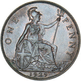 1929 Penny - George V British Bronze Coin - Superb