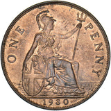 1930 Penny - George V British Bronze Coin - Superb