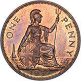 1937 Proof Penny - George VI British Bronze Coin - Superb