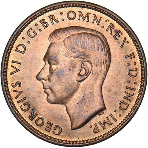 1937 Penny - George VI British Bronze Coin - Superb