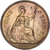 1937 Penny - George VI British Bronze Coin - Superb