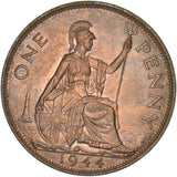 1944 Penny - George VI British Bronze Coin - Superb