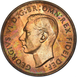 1950 Proof Penny - George VI British Bronze Coin - Superb