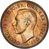 1950 Proof Penny - George VI British Bronze Coin - Superb