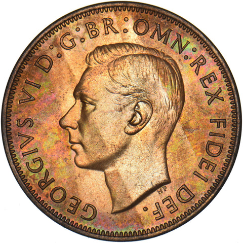 1950 Proof Penny - George VI British Bronze Coin - Superb