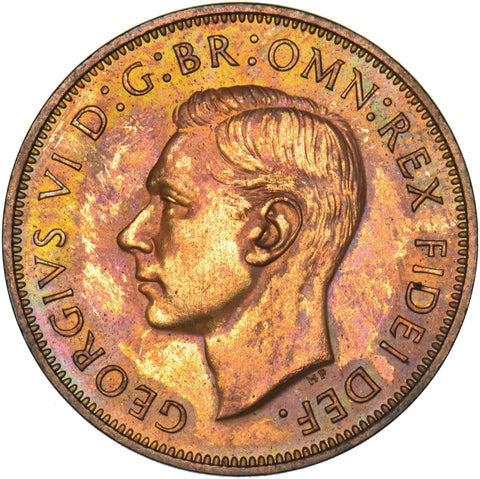 1950 Proof Penny - George VI British Bronze Coin - Very Nice