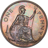 1950 Proof Penny - George VI British Bronze Coin - Superb