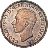 1950 Penny - George VI British Bronze Coin - Very Nice