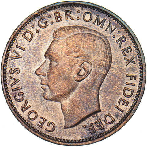 1950 Penny - George VI British Bronze Coin - Very Nice