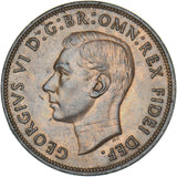 1950 Penny - George VI British Bronze Coin - Very Nice