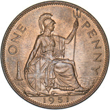 1951 Penny - George VI British Bronze Coin - Superb