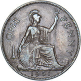 1951 Penny - George VI British Bronze Coin - Nice