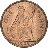 1953 Penny - Elizabeth II British Bronze Coin - Superb