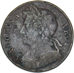 1673 Halfpenny - Charles II British Copper Coin