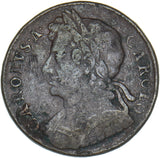 1673 Halfpenny - Charles II British Copper Coin