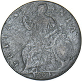 1694 Halfpenny - William & Mary British Copper Coin - Nice