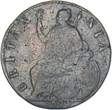 1694 Halfpenny - William & Mary British Copper Coin - Nice