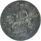 1695 Halfpenny - William III British Copper Coin