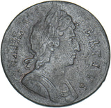 1695-8 Halfpenny (Mis-struck) - William III British Copper Coin