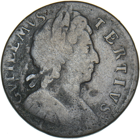 1697 Halfpenny - William III British Copper Coin