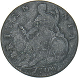 1700 Halfpenny - William III British Copper Coin