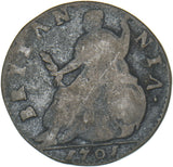 1701 Halfpenny (Unbarred A’s) - William III British Copper Coin
