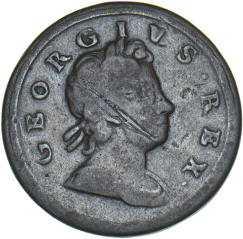1717 Halfpenny - George I British Copper Coin