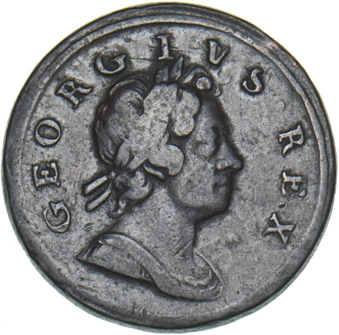 1718 Halfpenny - George I British Copper Coin