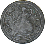 1720 Halfpenny - George I British Copper Coin