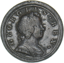 1721 Halfpenny - George I British Copper Coin