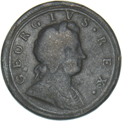 1722 Halfpenny - George I British Copper Coin