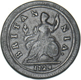 1724 Halfpenny - George I British Copper Coin