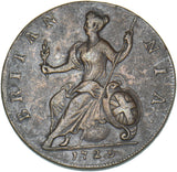 1729 Halfpenny - George II British Copper Coin - Nice