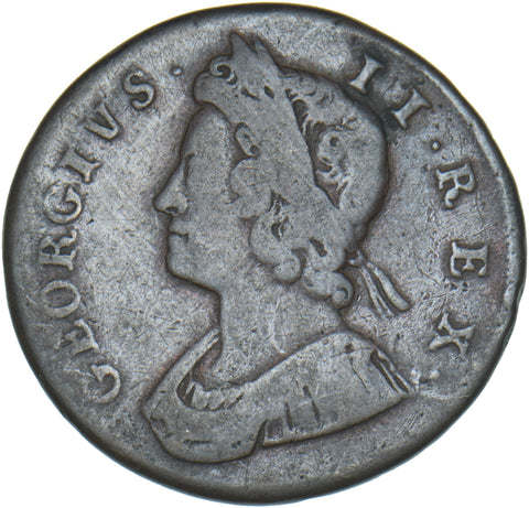 1730 Halfpenny - George II British Copper Coin