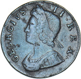 1734 Halfpenny - George II British Copper Coin