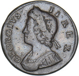 1735 Halfpenny - George II British Copper Coin - Nice