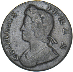 1735 Halfpenny - George II British Copper Coin