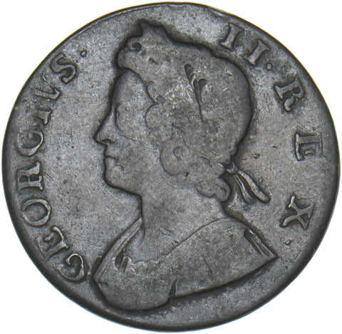 1735 Halfpenny - George II British Copper Coin
