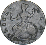1735 Halfpenny - George II British Copper Coin