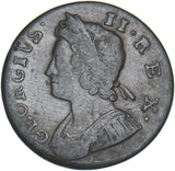 1738 Halfpenny - George II British Copper Coin