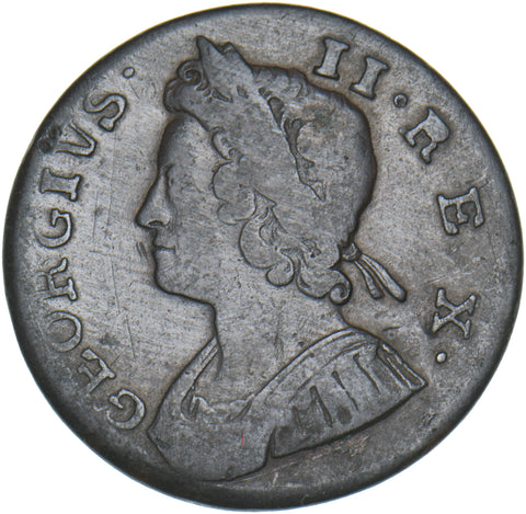 1738 Halfpenny - George II British Copper Coin