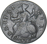 1739 Halfpenny - George II British Copper Coin