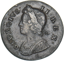 1739 Halfpenny - George II British Copper Coin - Nice