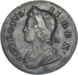 1739 Halfpenny - George II British Copper Coin - Nice