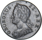 1740 Halfpenny - George II British Copper Coin - Nice