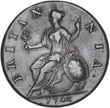 1742 Halfpenny - George II British Copper Coin - Very Nice
