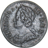 1751 Halfpenny - George II British Copper Coin - Nice