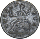 1751 Halfpenny - George II British Copper Coin - Nice