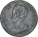 1752 Halfpenny - George II British Copper Coin