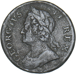 1754 Halfpenny - George II British Copper Coin